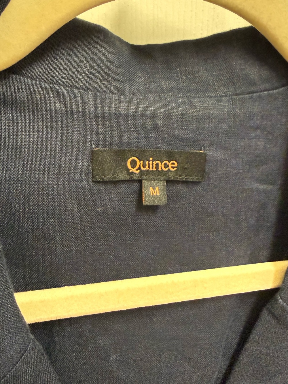 Quince Navy Button Down Linen Top - Picture 3 of 11